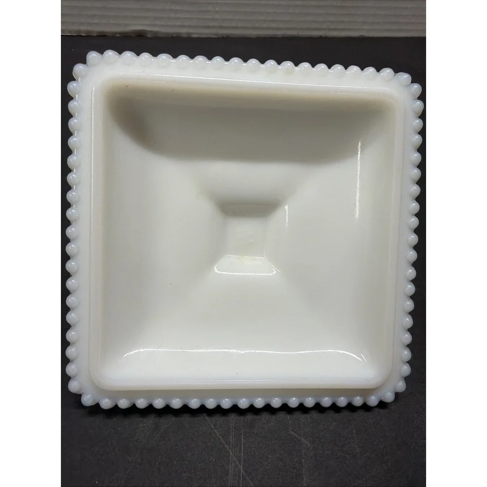 Westmoreland Milk Glass Beaded Grape Wedding Lid Only. See Measurements Photos